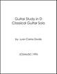 Guitar Study in D (Classical Guitar Solo) Guitar and Fretted sheet music cover